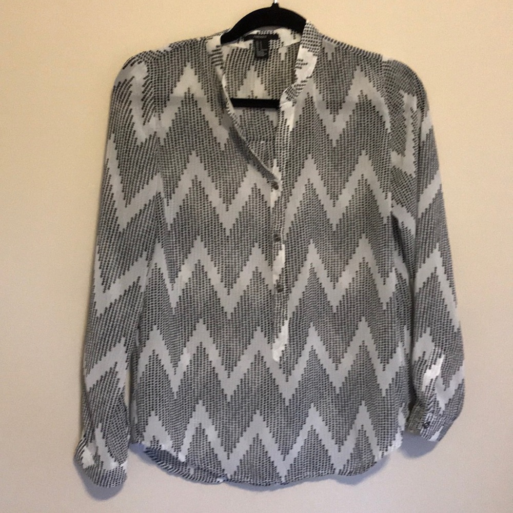 Black and white blouse